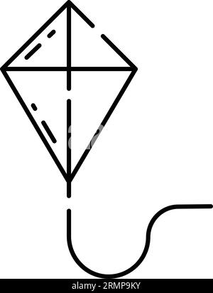 Isolated flat kite toy sketch icon Vector Stock Vector