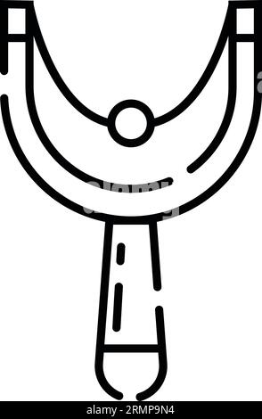 Isolated flat slingshot toy sketch icon Vector Stock Vector