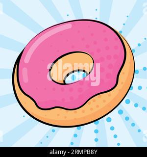 Isolated colored donut on comic page Vector Stock Vector