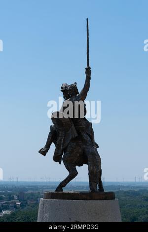 Bratislava, Slovakia. August 15, 2023. Back of the Equestrian statue of Svatopluk Stock Photo