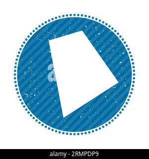 Rhode Island striped retro travel sticker. Badge with map of US state, vector illustration. Stock Vector