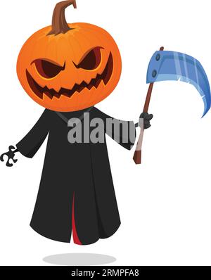 Scarecrow character at the cemetery with a Jack O Lantern head pumpkin ...