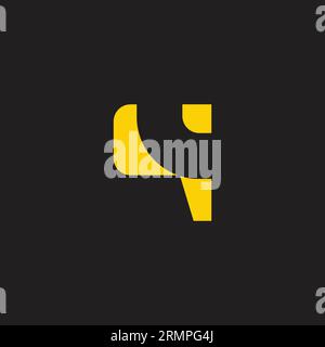 letter cq negative space logo vector Stock Vector