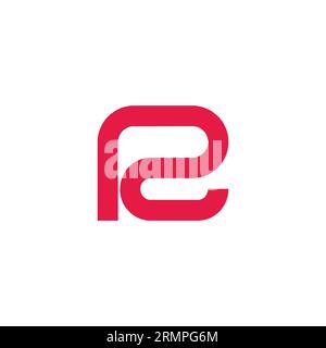 letter rc loop simple geometric line logo vector Stock Vector