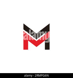 letter mm colorful geometric logo vector Stock Vector