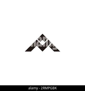 letter nm simple triangle line logo vector Stock Vector