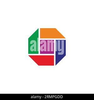colorful polygonal geometric simple logo vector Stock Vector
