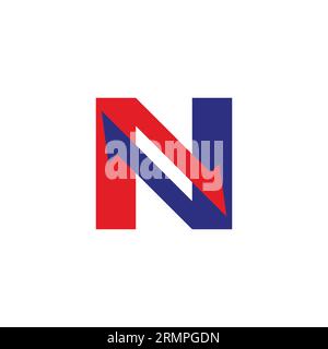 letter n colorful linked geometric arrow logo vector Stock Vector