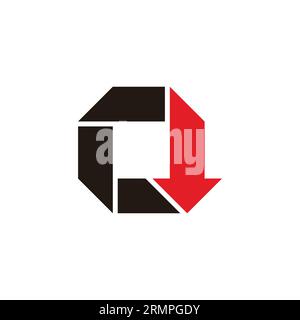 letter c down arrow simple geometric logo vector Stock Vector