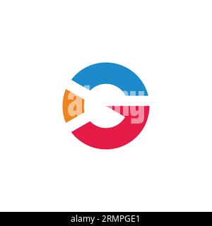 letter g circle arrow chart process symbol logo vector Stock Vector