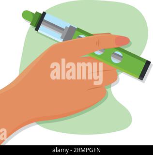 Isolated hand holding an e-cigarette Vector Stock Vector