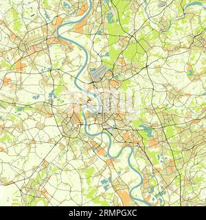 Vector city map of Dusseldorf, Germany Stock Vector