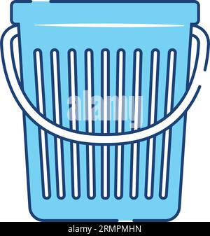 Isolated monochrome empty cleaning bucket icon Vector Stock Vector