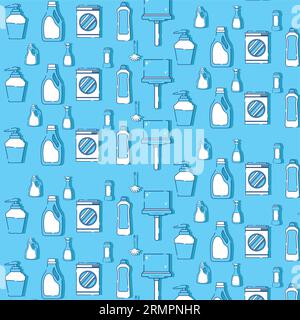 Seamless pattern background with cleaning icons Vector Stock Vector