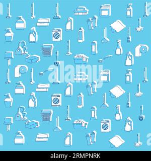 Seamless pattern background with cleaning icons Vector Stock Vector