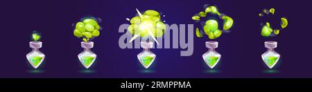 Cartoon explosion animation. Exploding effect frames, animated shot ...