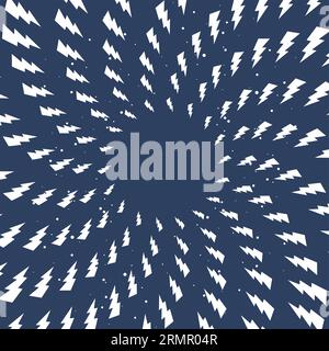 Twisted thunder lighting bolts frame, magnetic swirl with electric bolts, vector Stock Vector