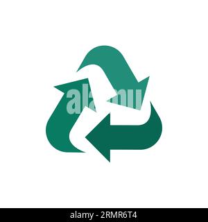 green color recycle logo symbol isolated white background Stock Vector