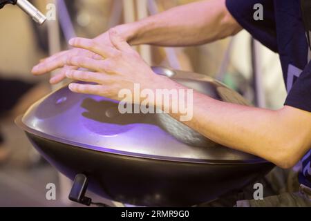 Man Playing Hang Stock Photo