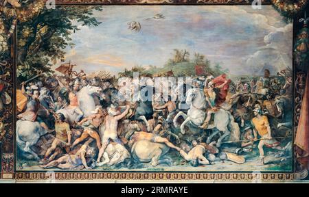 Giuseppe Cesari and workshop, Battle against the inhabitants of Veii and Fidenae, fresco painting, 1598-1601 Stock Photo
