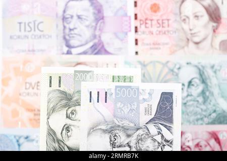 Czech money - koruna a business background Stock Photo - Alamy