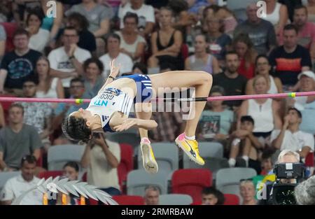 Budapest, Hongrie. 27th Aug, 2023. Solène Gicquel (FRA), Women's High Jump during the World Athletics Championships 2023 on August 27, 2023 at Nemzeti Atletikai Kozpont in Budapest, Hungary - Photo Laurent Lairys/DPPI Credit: DPPI Media/Alamy Live News Stock Photo