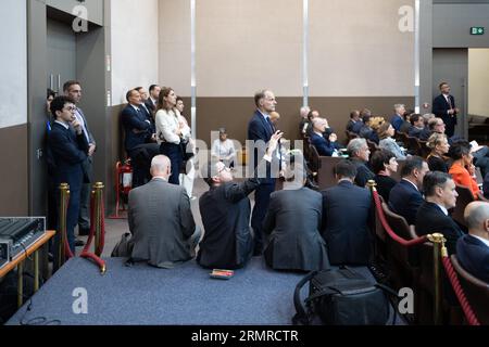 Paris, France. 30th Aug, 2023. People during the Annual ambassadors conference in Paris, on August 30, 2023. Photo by Raphael Lafargue/ABACAPRESS.COM Credit: Abaca Press/Alamy Live News Stock Photo