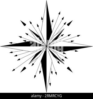 Compass rose vector with eight wind directions and German East description.  Wind Rose with 360 degree scale and abstract chess pattern ball Stock  Vector Image & Art - Alamy