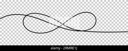 Infinity sign one line. Vector illustration isolated on transparent background Stock Vector