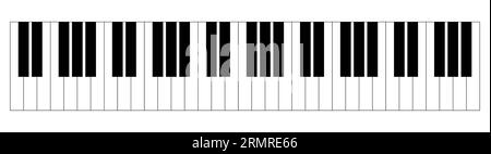 Piano keyboard. Grand keyboard for music. Vector illustration isolated on white background Stock Vector