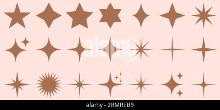 Set of magic star icons. Vector illustration Stock Vector