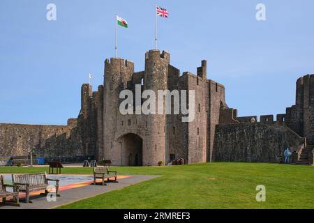 The Great Gatehouse at Pembroke Castle, Wales Stock Photo