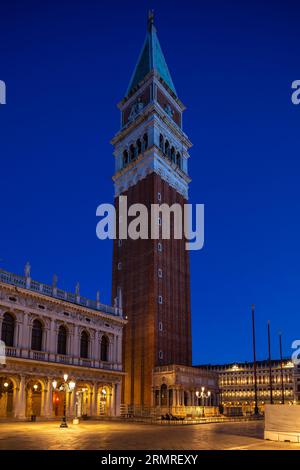 Campanile on St. Marks Square in Venice in early morning Stock Photo