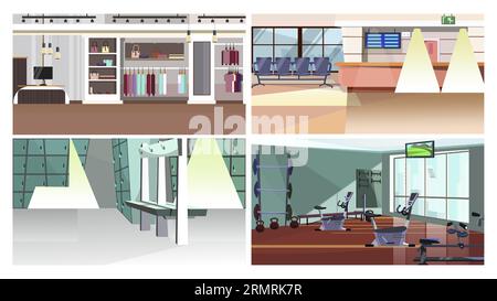 City services flat vector illustration set Stock Vector
