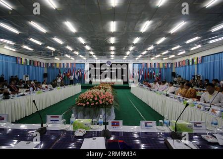 (140725) -- LAIZA, July 25, 2014 (Xinhua) -- Photo taken on July 25, 2014 shows a scene of the third Myanmar ethnic summit in Laiza, northernmost Kachin state, Myanmar. The third Myanmar ethnic summit kicked off in Laiza, northernmost Kachin state, Friday to finalize their second draft of nationwide ceasefire agreement, local reports reaching here said. (Xinhua/Manaw Htun) MYANMAR-KACHIN STATE-LAIZA-ETHNIC SUMMIT PUBLICATIONxNOTxINxCHN   July 25 2014 XINHUA Photo Taken ON July 25 2014 Shows a Scene of The Third Myanmar Ethnic Summit in  northernmost Kachin State Myanmar The Third Myanmar Ethni Stock Photo