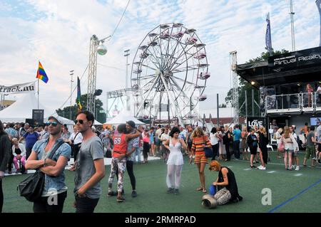 People take part in the Stockholm Pride Week 2014 held in Stockholm, Sweden, July 30, 2014. Stockholm Pride Week 2014 began with a huge celebration at a Sports Center in the capital city of Sweden on Wednesday. Headlining the event was Conchita Wurst, winner of the 2014 Eurovision Song Contest performing. Several events will be held during the week. ) SWEDEN-STOCKHOLM-STOCKHOLM PRIDE 2014 RobxSchoenbaum PUBLICATIONxNOTxINxCHN   Celebrities Take Part in The Stockholm Pride Week 2014 Hero in Stockholm Sweden July 30 2014 Stockholm Pride Week 2014 began With a Huge Celebration AT a Sports Center Stock Photo