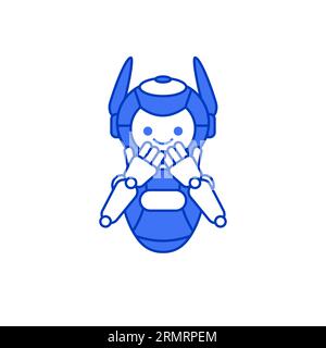 Robot mascot character pose vector illustration. Robot cartoon character Stock Vector