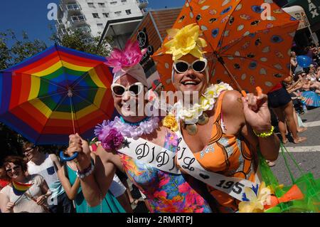 People participate in the 36th annual Pride Parade in Vancouver, Canada, on Aug. 3, 2014. Extending 40 blocks and attracting an audience of over 850,000, the Pride Parade is Vancouver s premier celebration of culture and diversity. )(zhf) CANADA-VANCOUVER-PRIDE PARADE SergeixBachlakov PUBLICATIONxNOTxINxCHN   Celebrities participate in The 36th Annual Pride Parade in Vancouver Canada ON Aug 3 2014 extending 40 Blocks and Attracting to audience of Over 850 000 The Pride Parade IS Vancouver S Premier Celebration of Culture and Diversity  Canada Vancouver Pride Parade  PUBLICATIONxNOTxINxCHN Stock Photo