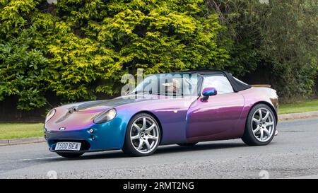 Whittlebury,Northants,UK -Aug 27th 2023: 2002 TVR Tamora car travelling on an English country road Stock Photo