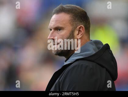 Bolton, UK. 29th Aug, 2023. Bolton Wanderers manager Ian Evatt during the Carabao Cup match at the Reebok Stadium, Bolton. Picture credit should read: Gary Oakley/Sportimage Credit: Sportimage Ltd/Alamy Live News Stock Photo