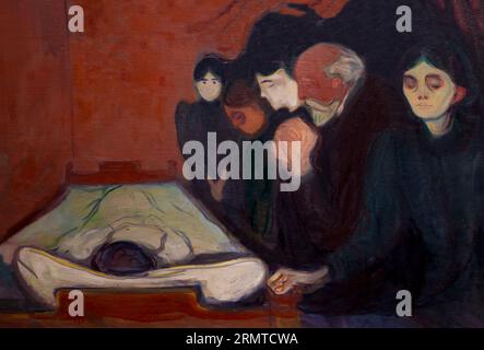 At the Death Bed, Edvard Munch, 1895, Bergen Art Museum, Norway Stock Photo