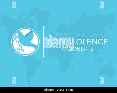 Observing the International Day of Non-Violence to Promote Compassion and Understanding. Peace and Harmony Vector Illustration Template. Stock Vector