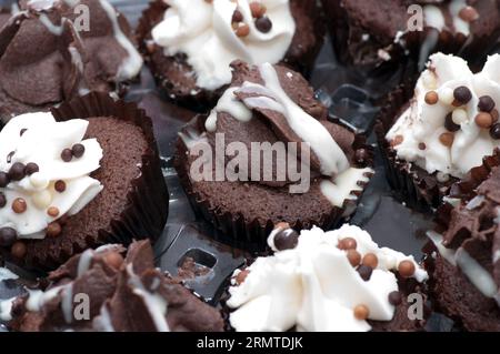 Mini Small Chocolate Cup Cakes Cupcakes Stock Photo