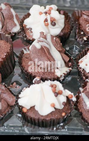 Mini Small Chocolate Cup Cakes Cupcakes Stock Photo