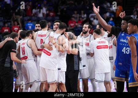 Okinawa, Japan. 30th Aug, 2023. Georgia's players celebrate winning the group F first round match between Georgia and Venezuela at the FIBA World Cup 2023 in Okinawa, Japan, Aug. 30, 2023. Credit: Zhang Xiaoyu/Xinhua/Alamy Live News Stock Photo