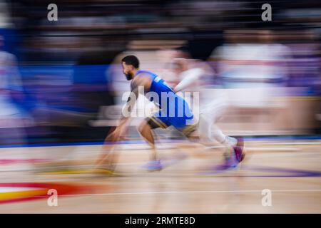 Okinawa, Japan. 30th Aug, 2023. Venezuela's Heissler Guillent drives the ball during the group F first round match between Georgia and Venezuela at the FIBA World Cup 2023 in Okinawa, Japan, Aug. 30, 2023. Credit: Zhang Xiaoyu/Xinhua/Alamy Live News Stock Photo