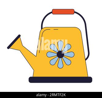Water can flat line color isolated vector object Stock Vector