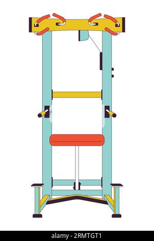 Assisted pullup machine flat line color isolated vector object Stock Vector