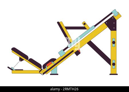 Leg press machine flat line color isolated vector object Stock Vector