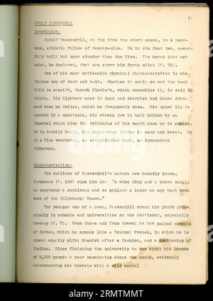 Character and Description of character RUDOLF V of RURITANIA (played in ...